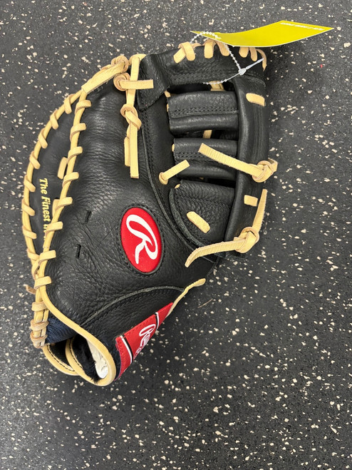 Vist Large View of Product Image Which is Used Rawlings H115FBMB BB/SB First Base LH Throw Black 11 1/2"