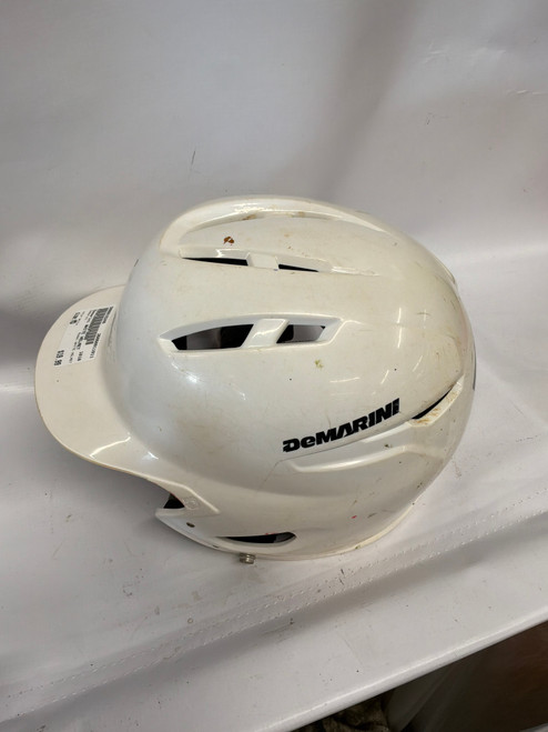 Vist Large View of Product Image Which is Used Demarini WHITE HELMET Batting Helmet No Mask White MD