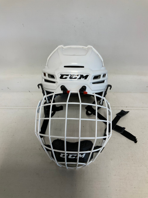 Vist Large View of Product Image Which is Used CCM HT910 Helmet Cage Combo White SM