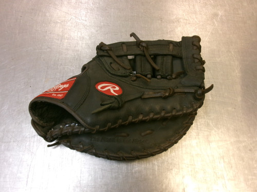 Vist Large View of Product Image Which is Used Rawlings PREMIUM RH Throw Fastpitch Gloves Black 12 1/2"