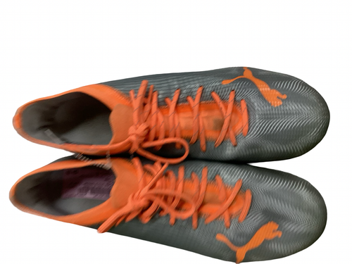 Vist Large View of Product Image Which is Used Puma Soccer Cleats Charcoal And Orange Senior 10