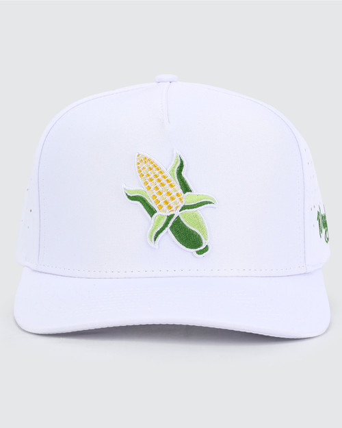 Vist Large View of Product Image Which is Waggle Golf Corn Husker Snapback Hat, White