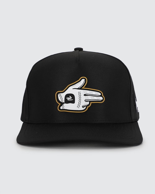 Vist Large View of Product Image Which is Waggle Golf Shooter Snapback Hat, Black
