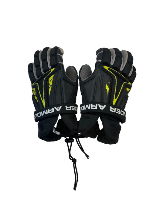 Vist Large View of Product Image Which is Used Under Armour LAX GLOVES Lacrosse Gloves Junior Black MD