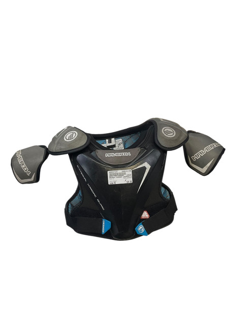 Vist Large View of Product Image Which is Used Maverik CHARGER Lacrosse Shoulder Pads Black XS