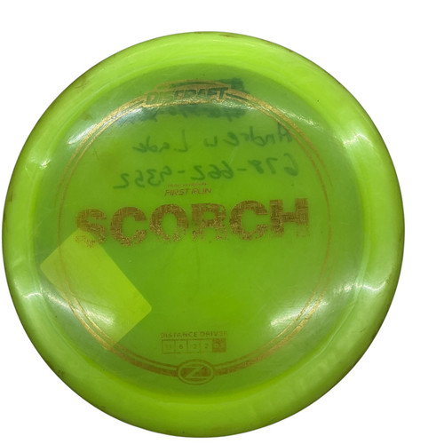 Vist Large View of Product Image Which is Used Discraft Z SCORCH FIRST RUN Disc Golf Driver Green 170g