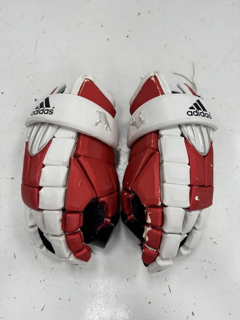 Vist Large View of Product Image Which is Used Adidas EXCEL LAX Goalie Gloves M White 13"