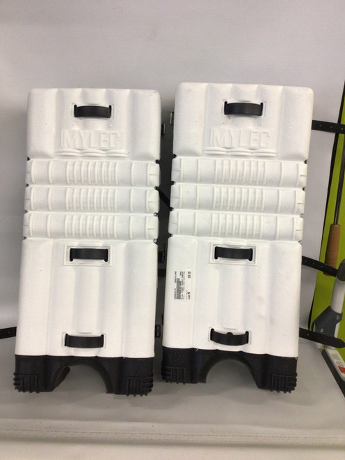 Vist Large View of Product Image Which is Used Mylec STREET HOCKEY GOALIE PADS Street Leg Pads White MD
