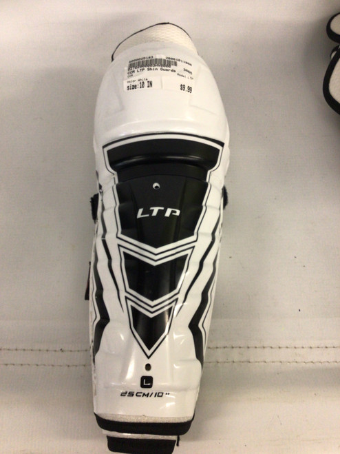 Vist Large View of Product Image Which is Used CCM LTP Youth Shin Guards White 10"