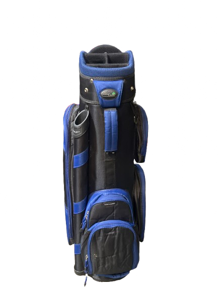 Vist Large View of Product Image Which is Used BLUE METAL CART BAG 6-WAY Mens Cart Bag Black And Navy Blue
