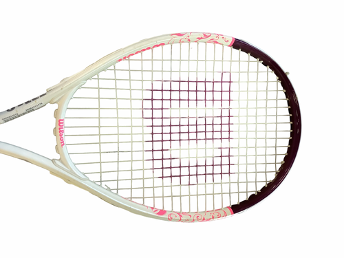 Vist Large View of Product Image Which is Used Wilson HOPE Adult Tennis Racquet White 4 1/4"