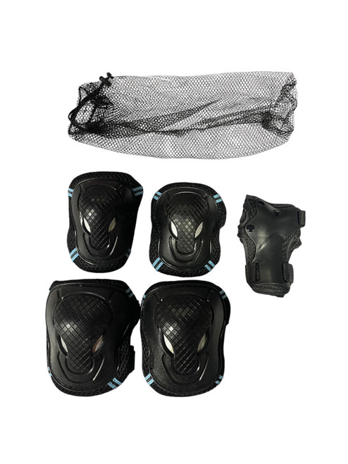 Vist Large View of Product Image Which is Used Inline Protective Set Black SM Knee pads Elbow pads Knee pad