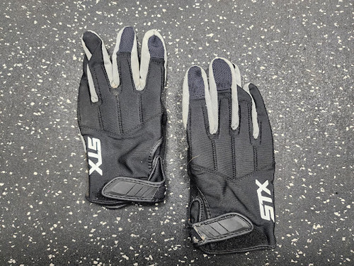Vist Large View of Product Image Which is Used STX STRIKE Lacrosse Gloves Womens Black LG