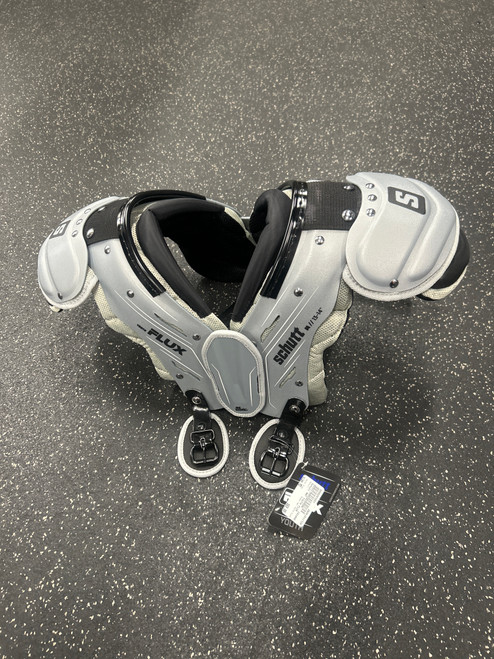 Vist Large View of Product Image Which is Used Schutt NWT YOUTH FLUX FB Shoulder Pads Grey MD