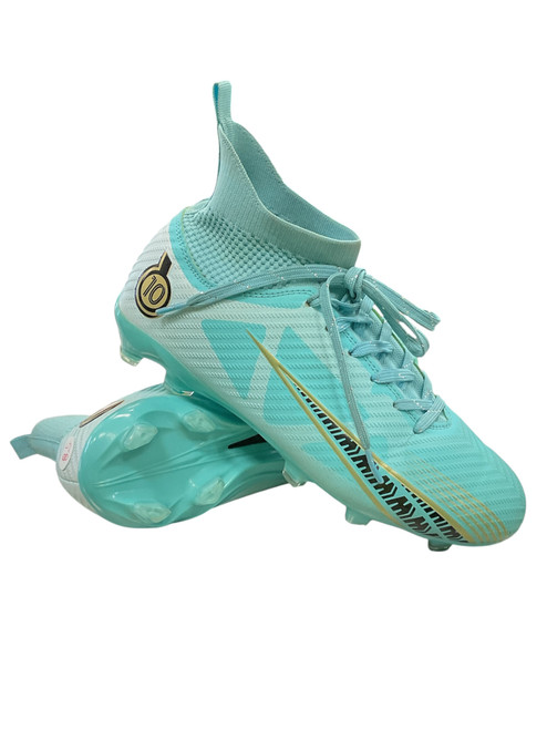 Vist Large View of Product Image Which is Used Adult FB Cleats Teal Senior 8.5