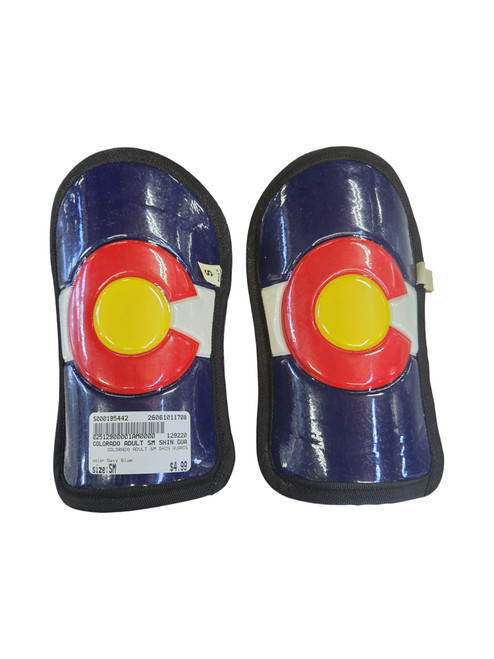 Vist Large View of Product Image Which is Used COLORADO ADULT SM SHIN GUARDS Soccer Shin Guards Adult Navy Blue SM