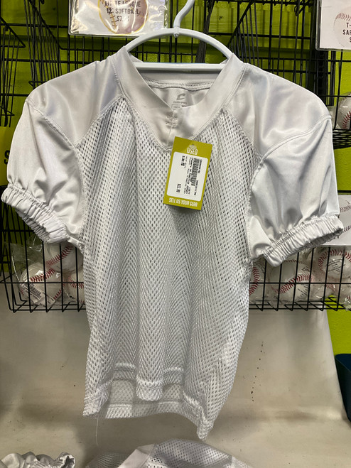 Vist Large View of Product Image Which is Used Champro YM PRACTICE JERSEY FB Top Youth White MD