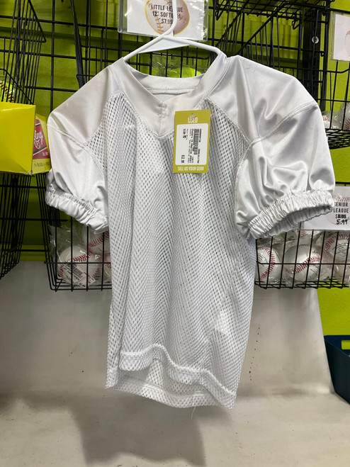 Vist Large View of Product Image Which is Used Champro YM PRACTICE JERSEY FB Top Youth White MD