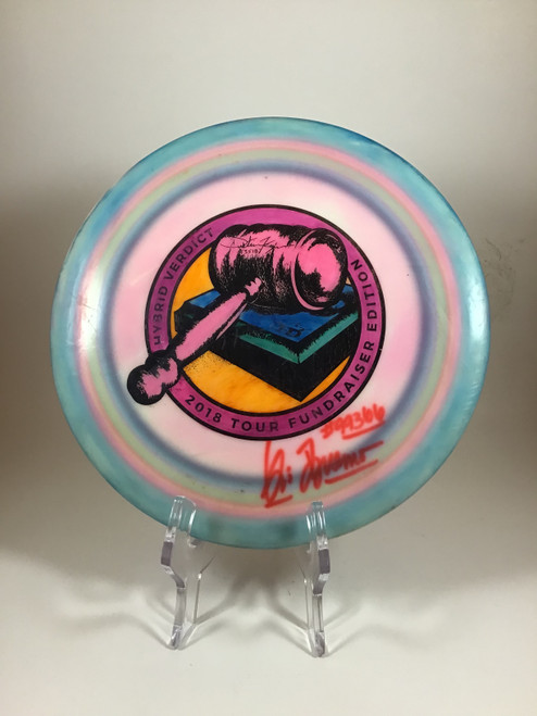 Vist Large View of Product Image Which is Used Dynamic Discs FUZION HYBRID VERDICT Disc Golf Mid Range Royal Blue 180g