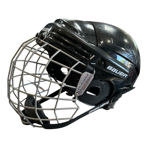 Vist Large View of Product Image Which is Used Bauer BHH2100L COMBO HELMET UNCERT Hockey Helmet Only Black One Size