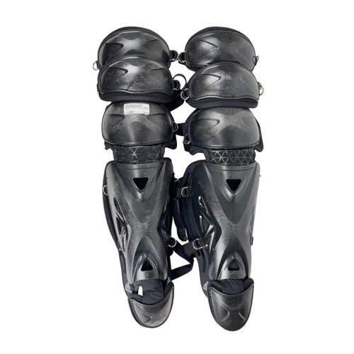 Vist Large View of Product Image Which is Used Adidas Catchers Leg Guards Black Intermediate (15.5"')