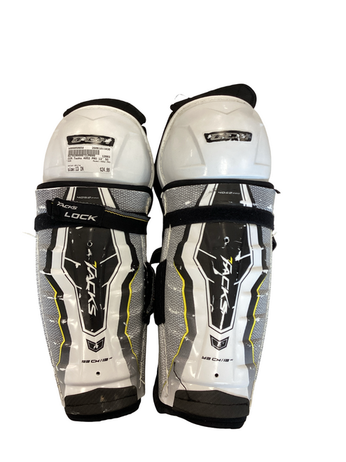 Vist Large View of Product Image Which is CCM 4052 PRO Senior Shin Guards White 13"