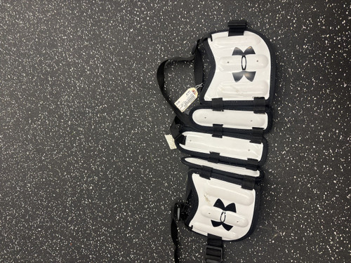 Vist Large View of Product Image Which is Used Under Armour HEAT GEAR Lacrosse Rib Pads White SM