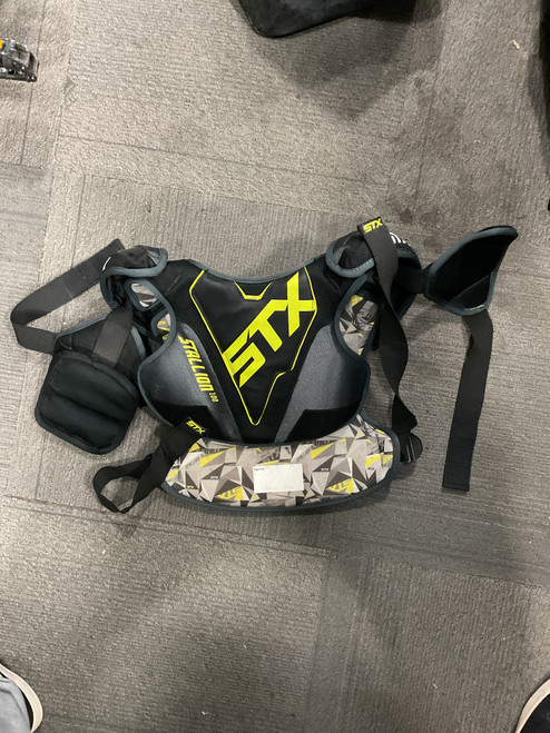 Vist Large View of Product Image Which is Used STX STALLION 100 Lacrosse Shoulder Pads Black SM