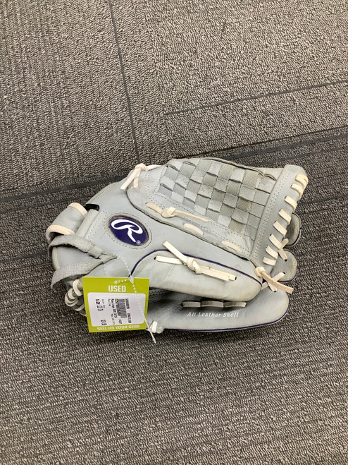 Vist Large View of Product Image Which is Used Rawlings SURE CATCH RH Throw Fastpitch Gloves Grey 12"