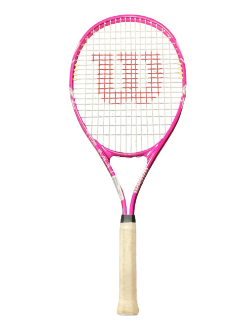 Vist Large View of Product Image Which is Used Wilson TRIUMPH Adult Tennis Racquet Pink 4 1/4"