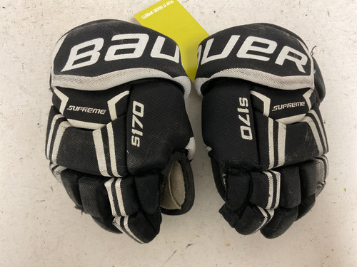 Vist Large View of Product Image Which is Used Bauer SUPREME S170 Youth Gloves Black And White 8"