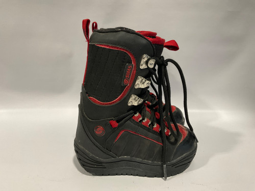 Vist Large View of Product Image Which is Used Sims RC 400 Boys Snowboard Boots Black And Red Junior 01