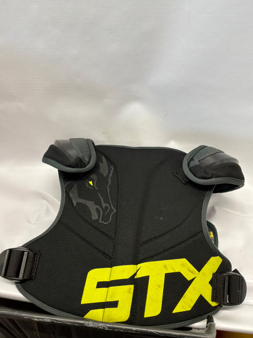 Vist Large View of Product Image Which is Used STALLION 100 SHOULDER PADS Lacrosse Shoulder Pads Black MD