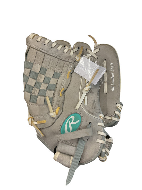 Vist Large View of Product Image Which is Used Rawlings SURE CATCH 11 RH Throw Fastpitch Gloves Grey 11"