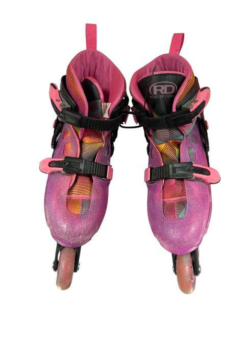 Vist Large View of Product Image Which is Used RollerDerby ADJ Junior Roller Quad Skates Black Adjustable