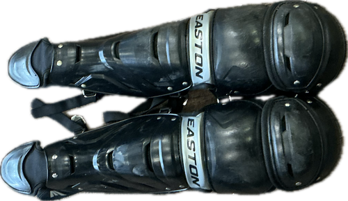 Vist Large View of Product Image Which is Used Easton SHIN GUARDS Catchers Leg Guards Black Intermed