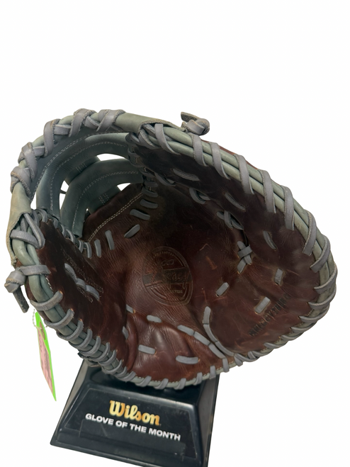 Vist Large View of Product Image Which is Used Easton Mako Legacy MKLGCY38DBG Hero Kip Leather Baseball First Base Mitt RH Throw Brown 12 3/4"