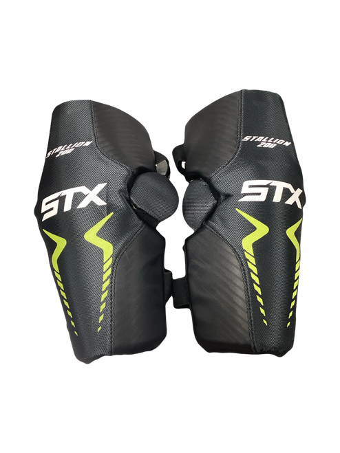 Vist Large View of Product Image Which is Used STX STALLION 200 Lacrosse Arm Pads/Guards Black LG
