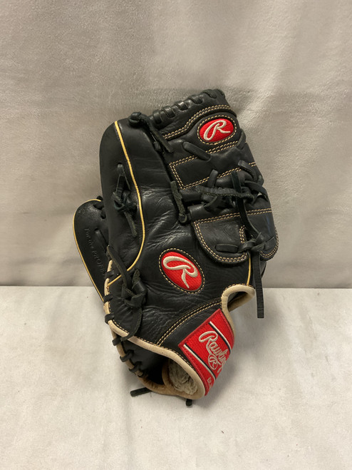 Vist Large View of Product Image Which is Used Rawlings GGE120BC BB/SB Glove LH Throw Black 12"