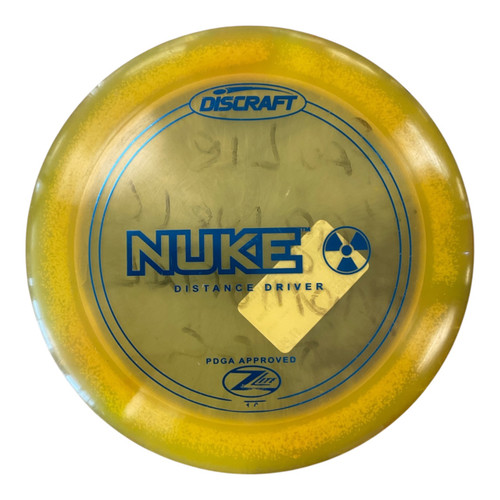 Vist Large View of Product Image Which is Used Discraft NUKE Disc Golf Driver Yellow 166g