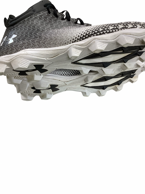 Vist Large View of Product Image Which is Used Under Armour SPOT LIGHT Adult FB Cleats White And Black Senior 14