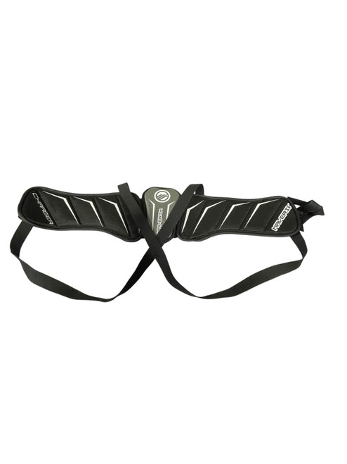 Vist Large View of Product Image Which is Used Maverik Charger Lacrosse Rib Pads Black Medium, front view