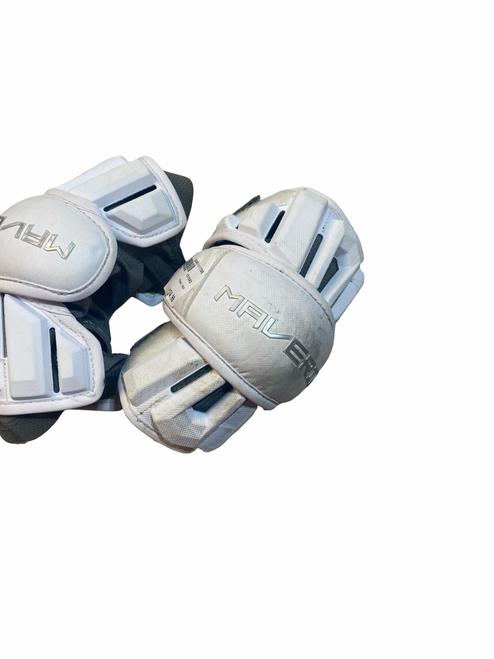 Vist Large View of Product Image Which is Used Maverik MAX Lacrosse Arm Pads/Guards White LG