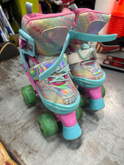 Vist Large View of Product Image Which is Used SPORTNEER Junior Roller Quad Skates Pink Adjustable
