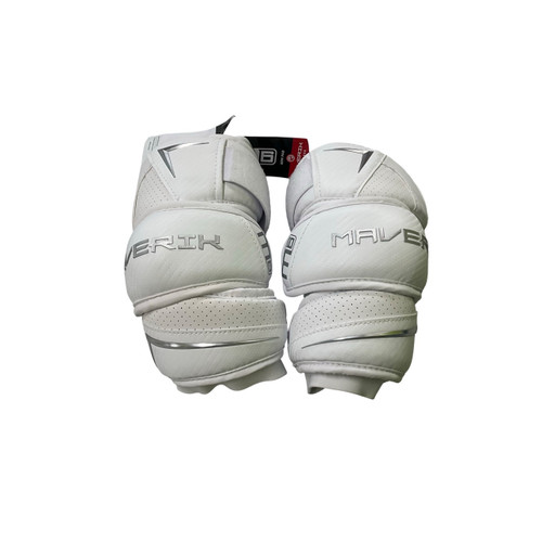 Vist Large View of Product Image Which is Used Maverik M6 NEW Lacrosse Arm Pads/Guards White MD