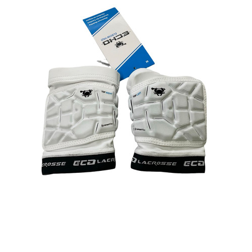 Vist Large View of Product Image Which is Used East Coast Dyes ECHO ELBOW PADS Lacrosse Arm Pads/Guards White MD