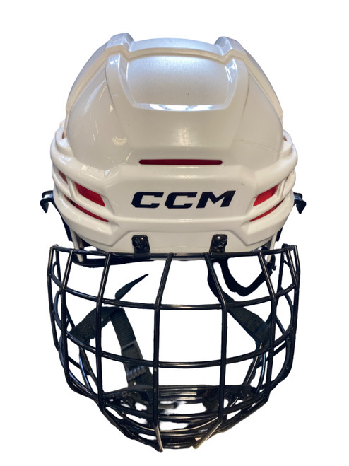 Vist Large View of Product Image Which is Used CCM TACKS 70 Helmet Cage Combo White SM