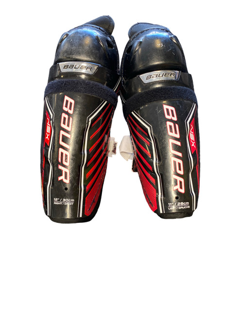Vist Large View of Product Image Which is Used Bauer NSX SHIN Junior Shin Guards Black 11"