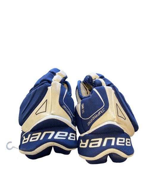 Vist Large View of Product Image Which is Used Bauer ONE35 Youth Gloves Navy Blue 8"