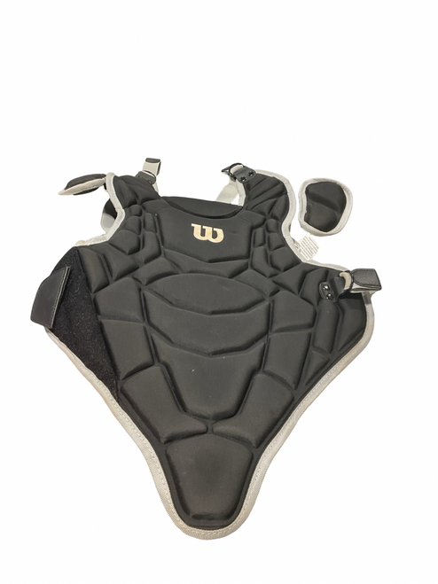 Vist Large View of Product Image Which is Used Wilson CHEST PROTECTOR Catchers Chest Protector Black Youth